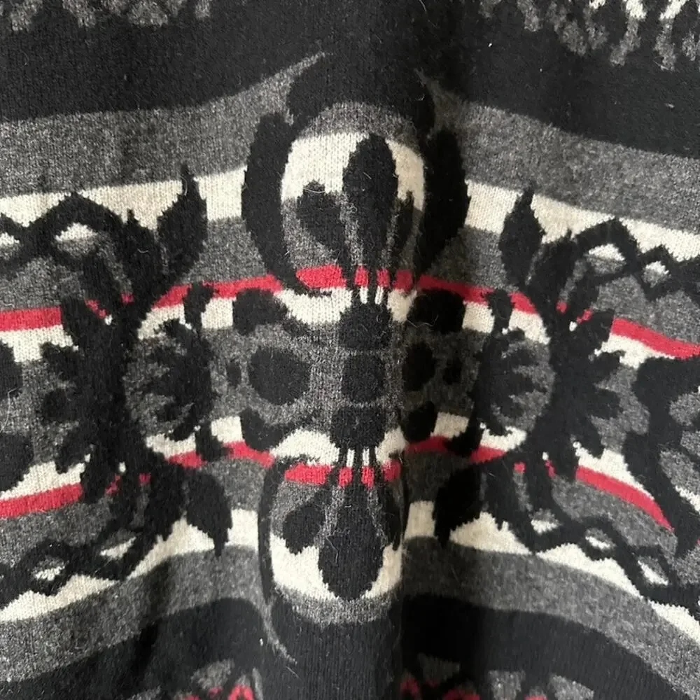 Frost Vintage Lambswool Sweater Quarter Zip Hooded Pullover Fair Isle Mens MED - Picture 3 of 10